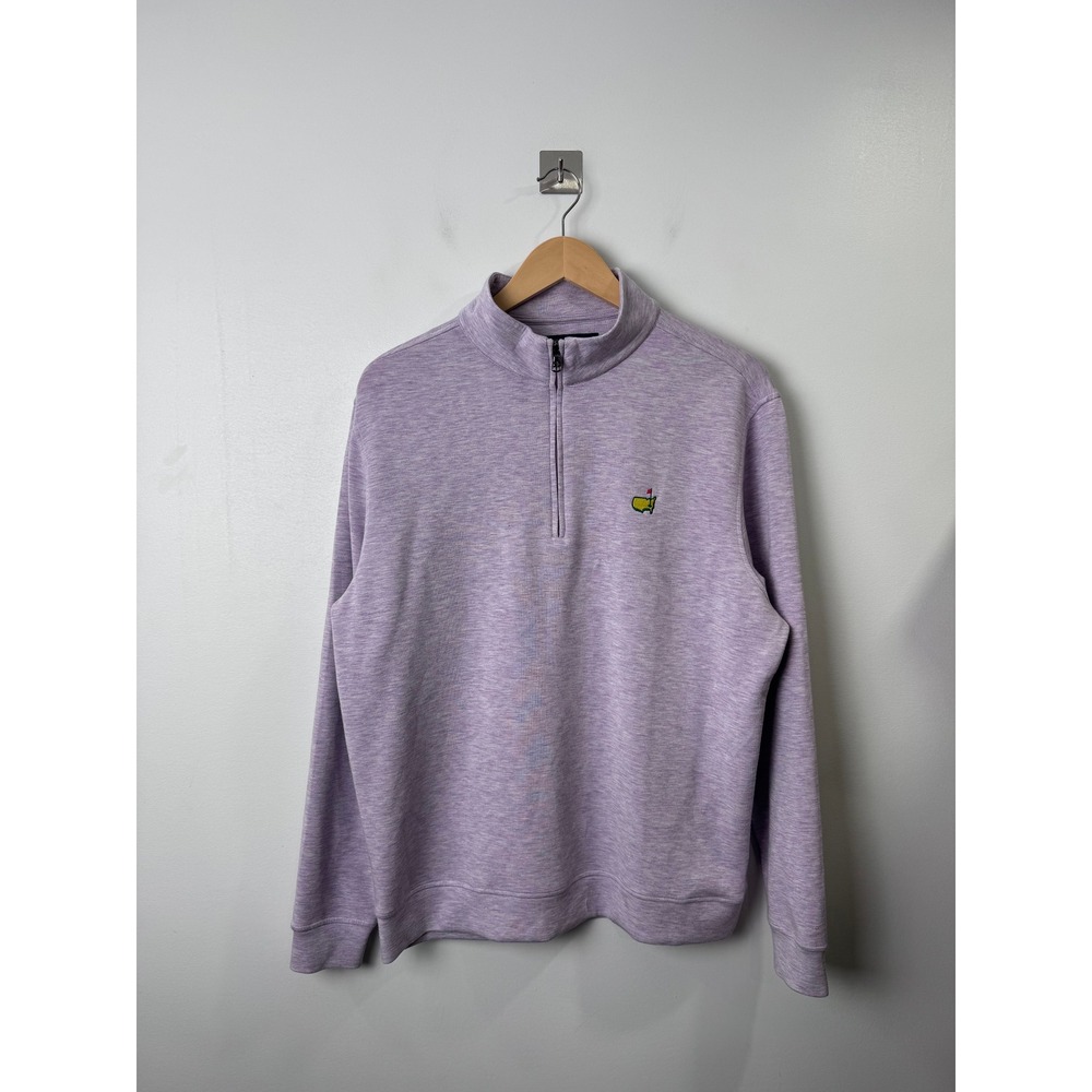 Masters Men Purple Quarter Zip Pullover Clubhouse Collection Golf Medium